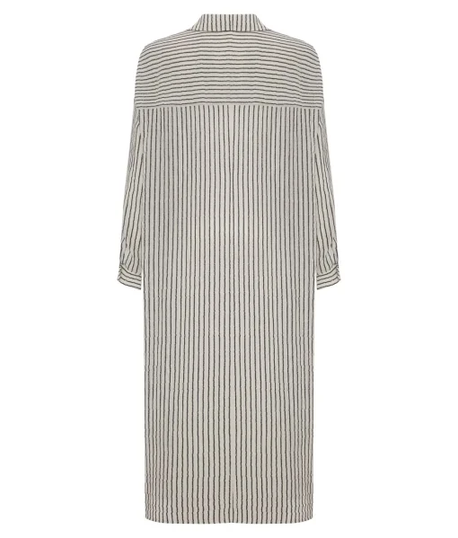 The Handloom Voyage Shirt Dress - Black Stripes