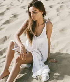 The Handloom Yaz Dress - White Stripes
