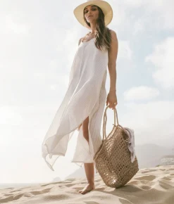 The Handloom Yaz Dress - White Stripes
