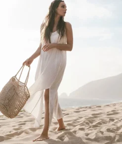 The Handloom Yaz Dress - White Stripes