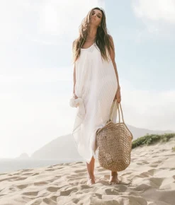 The Handloom Yaz Dress - White Stripes