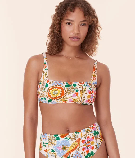 The Havana Bikini Top - Eco Nylon - Bird Floral