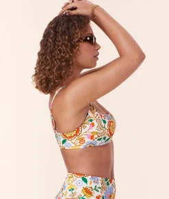 The Havana Bikini Top - Eco Nylon - Bird Floral
