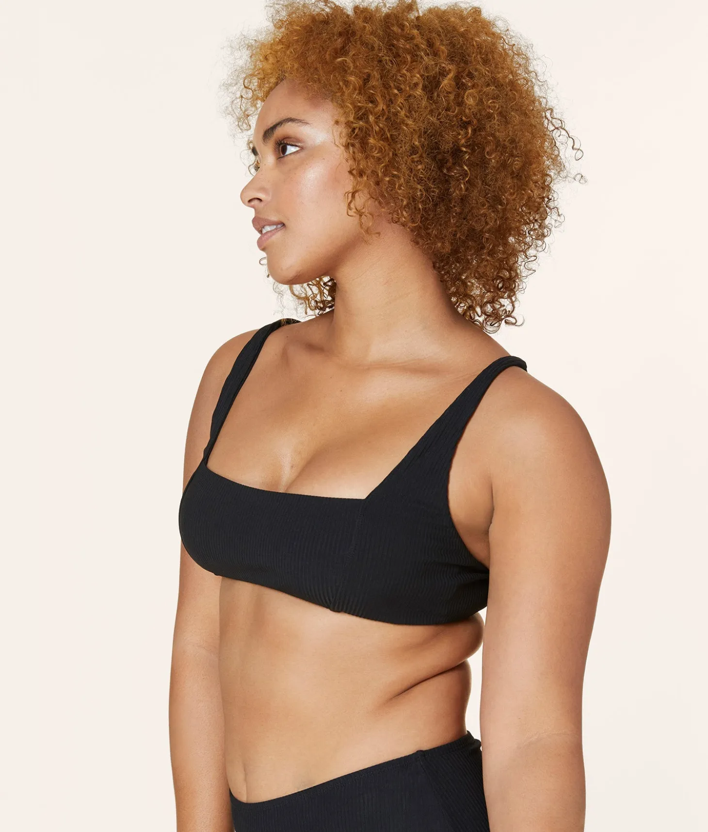 The Havana Bikini Top - Ribbed - Black