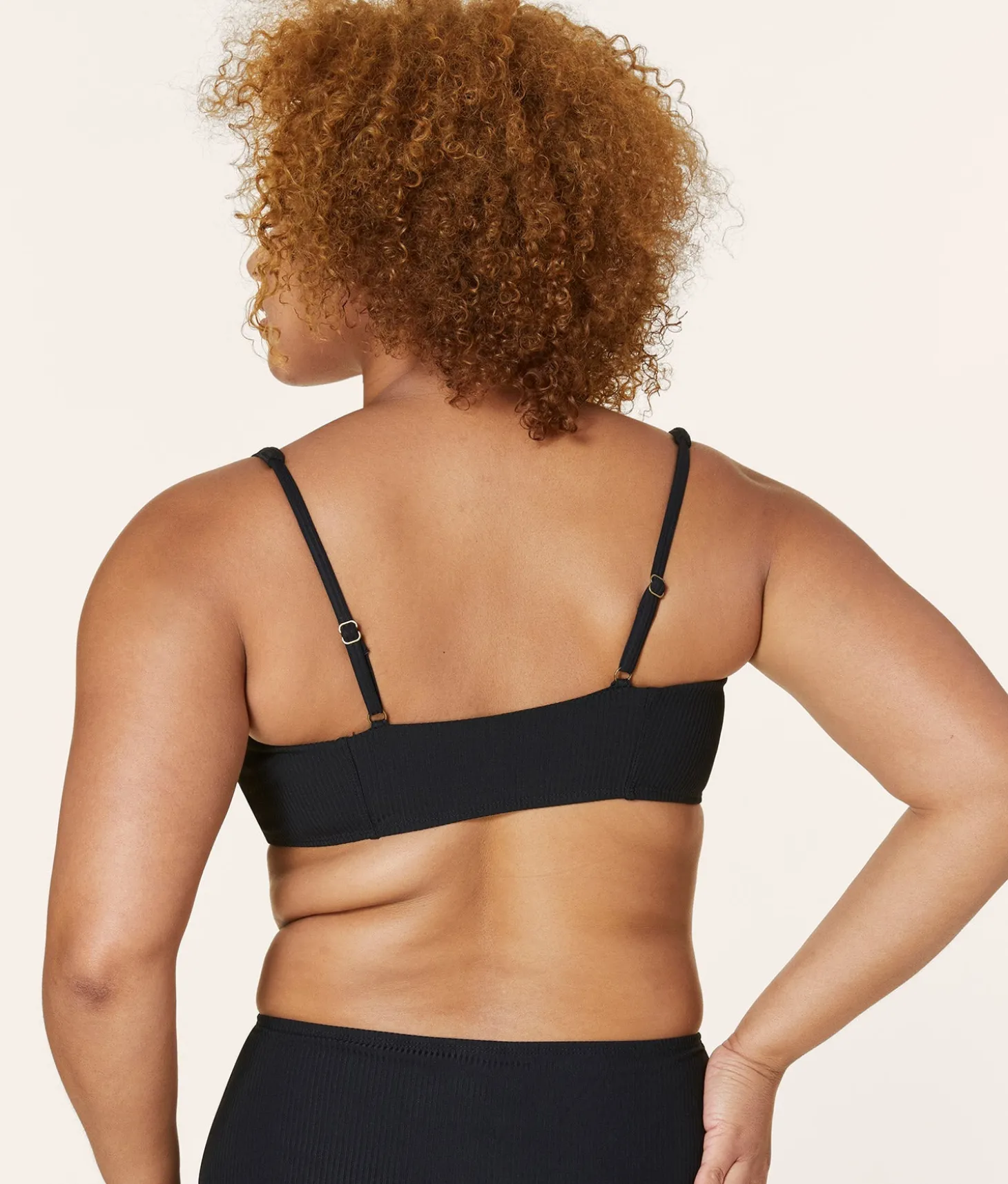 The Havana Bikini Top - Ribbed - Black