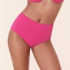 The High Waist Bikini Bottom - Terry Dot - Cerise
