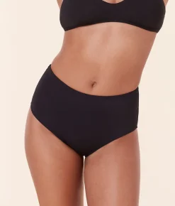 The High Waist Bikini Bottom - Eco Nylon - Black