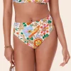 The High Waist Cheeky Bikini Bottom - Eco Nylon - Bird Floral