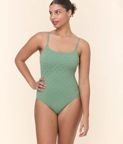 The Jetties One Piece - Eyelet - Eucalyptus - Classic