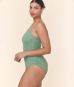 The Jetties One Piece - Eyelet - Eucalyptus - Classic