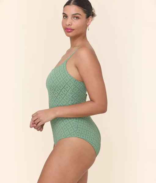 The Jetties One Piece - Eyelet - Eucalyptus - Classic