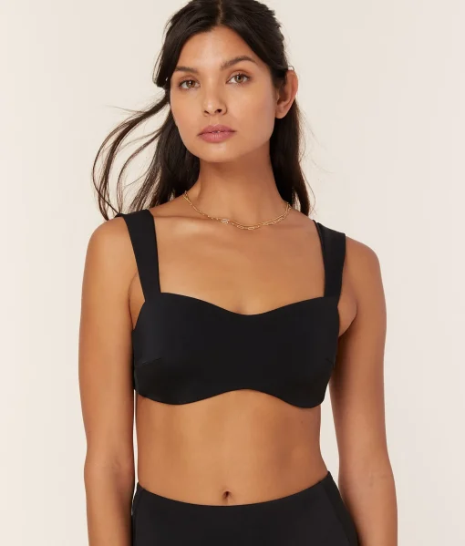 The Kalama Bikini Top - Eco Nylon - Black