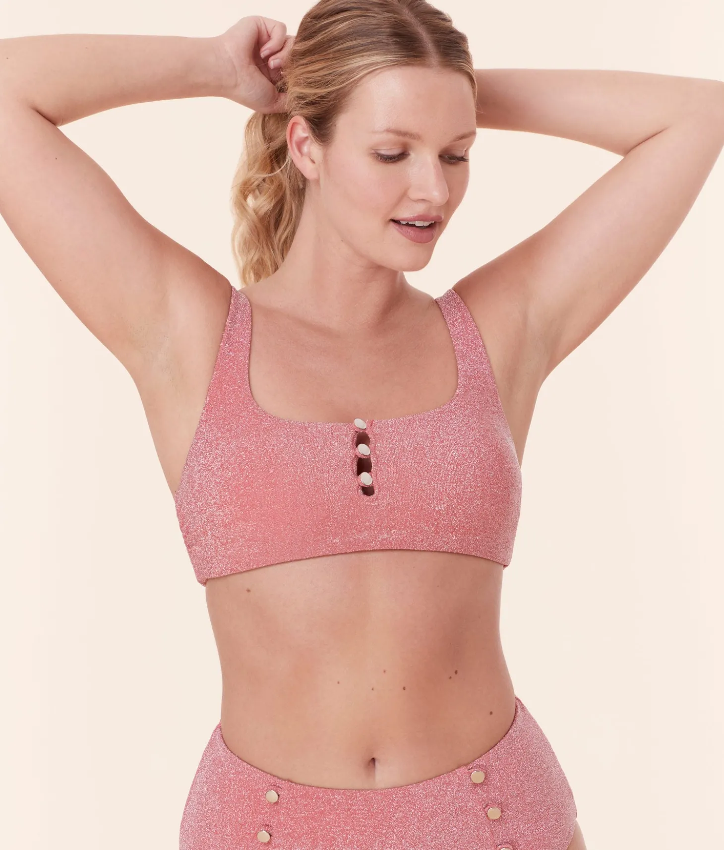 The Lipari Bikini Top - Glitter - Shell