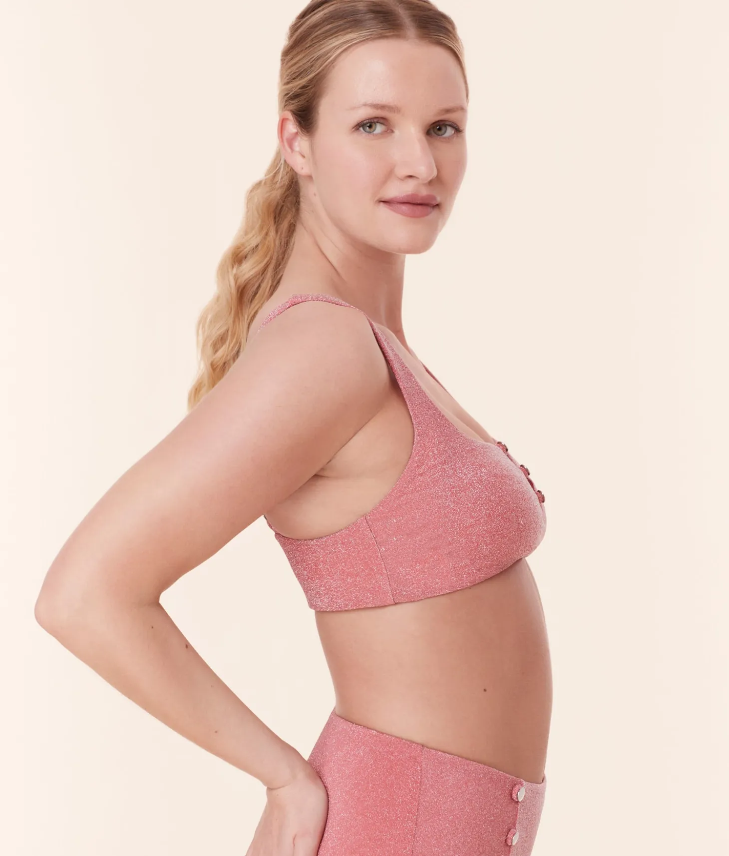 The Lipari Bikini Top - Glitter - Shell