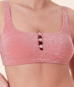 The Lipari Bikini Top - Glitter - Shell