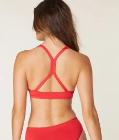 The Marina Bikini Top - Eco Nylon - Cherry Red