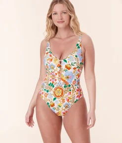The Milos One Piece - Eco Nylon - Bird Floral - Classic