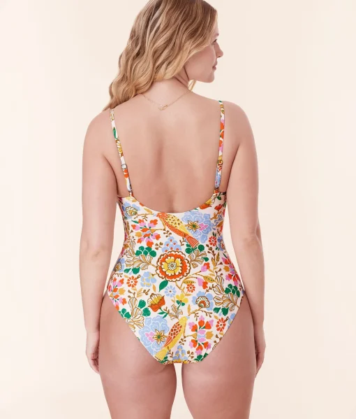 The Milos One Piece - Eco Nylon - Bird Floral - Classic