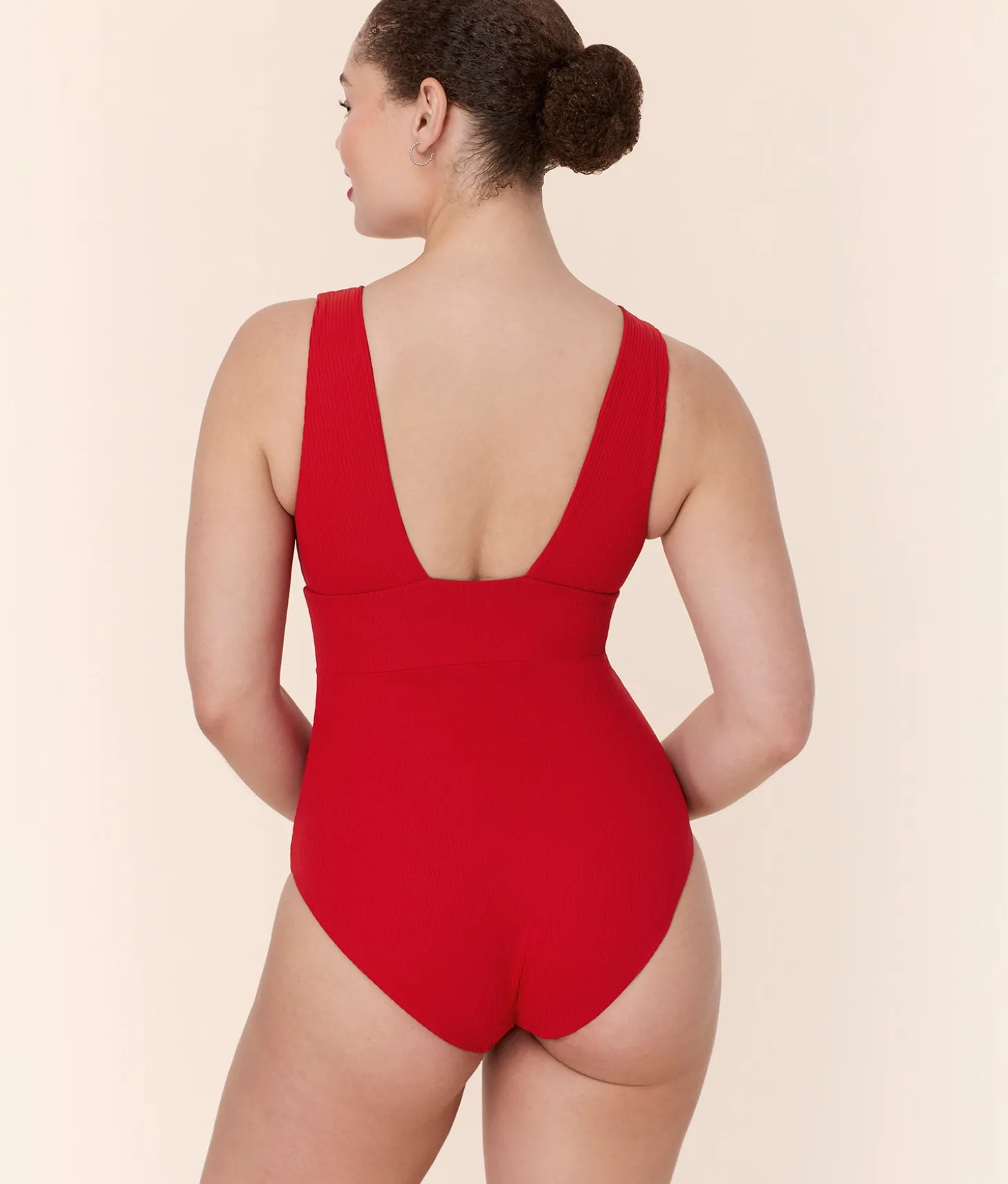 The Mykonos One Piece - Eco Ribbed - Cherry Red - Classic