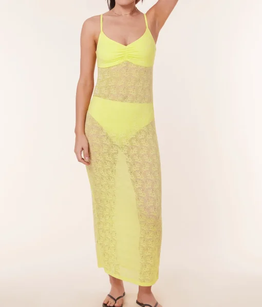 The Nadi Dress - Floral Lace - Limeade