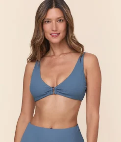 The Nora Bikini Top - Eco Ribbed - Slate