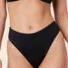 The 90s High Waist Bikini Bottom - Eco Nylon - Black