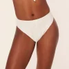 The 90s High Waist Bikini Bottom - Scallop Crochet - Gardenia