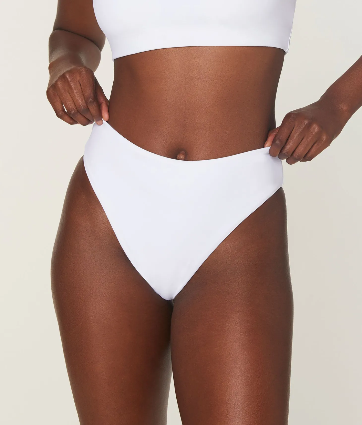 The 90s High Waist Bikini Bottom - Eco Nylon - White