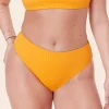 The 90s High Waist Bikini Bottom - Wide Rib - Tangerine