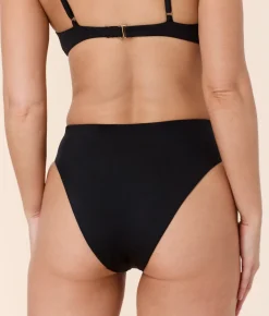 The 90s High Waist Bikini Bottom - Eco Nylon - Black