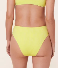 The 90s High Waist Bikini Bottom - Floral Lace - Limeade