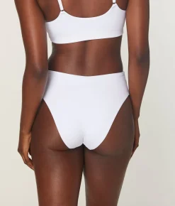 The 90s High Waist Bikini Bottom - Eco Nylon - White