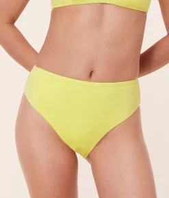 The 90s High Waist Bikini Bottom - Floral Lace - Limeade