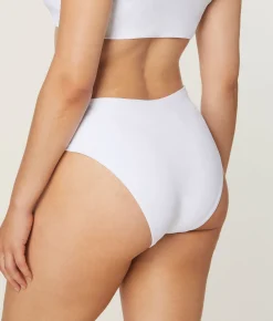 The 90s High Waist Bikini Bottom - Eco Nylon - White