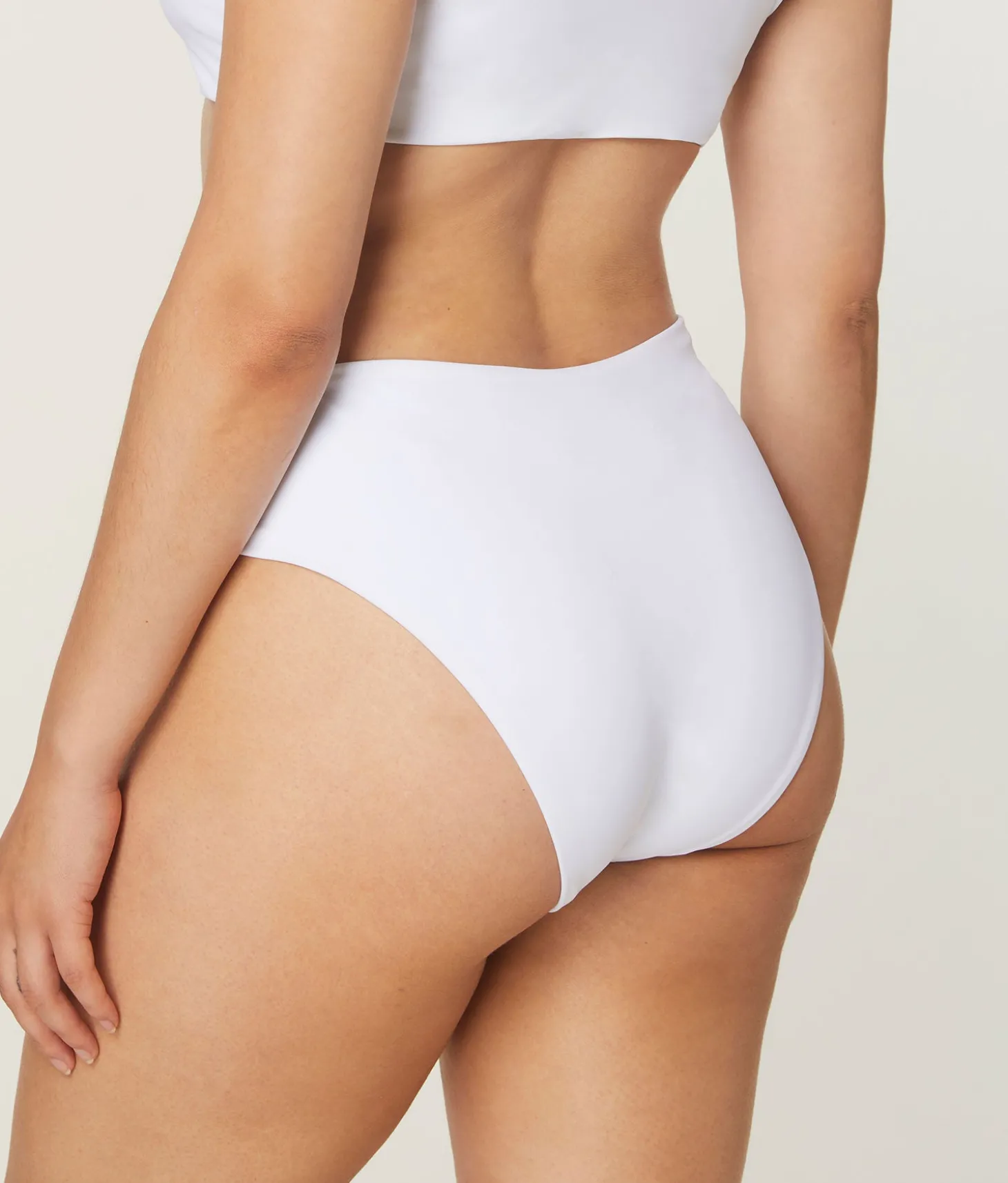 The 90s High Waist Bikini Bottom - Eco Nylon - White