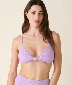 The Santorini Bikini Top - Seersucker - Lupine