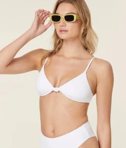 The Santorini Bikini Top - Eco Nylon - White