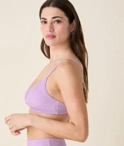 The Santorini Bikini Top - Seersucker - Lupine