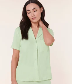 The Short Sleeve Button Up - Waffle - Tea