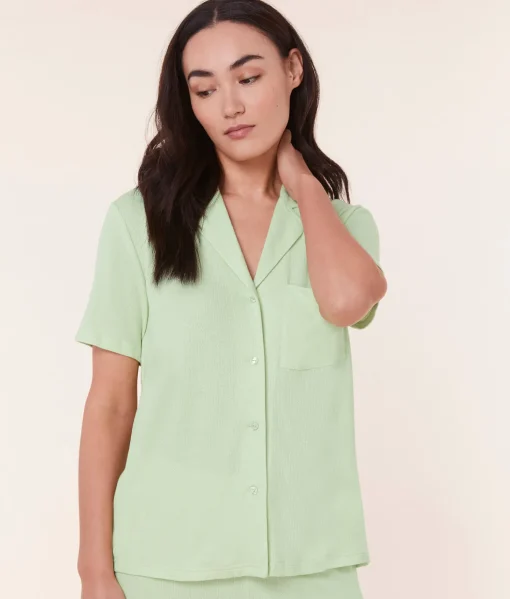 The Short Sleeve Button Up - Waffle - Tea