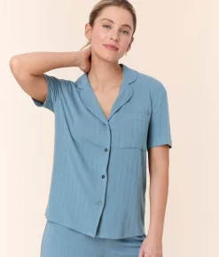 The Short Sleeve Button Up - Wide Rib - Infinity