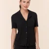 The Short Sleeve Button Up - Wide Rib - Black
