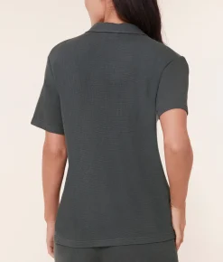 The Short Sleeve Button Up - Waffle - Dove
