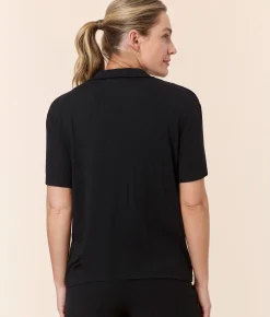The Short Sleeve Button Up - Wide Rib - Black