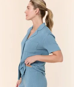 The Short Sleeve Button Up - Wide Rib - Infinity