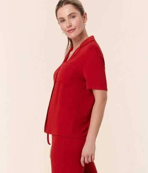 The Short Sleeve Button Up - Wide Rib - Picante