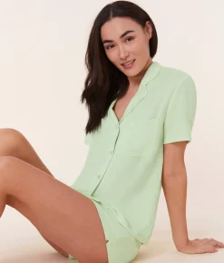 The Short Sleeve Button Up - Waffle - Tea