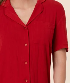The Short Sleeve Button Up - Wide Rib - Picante