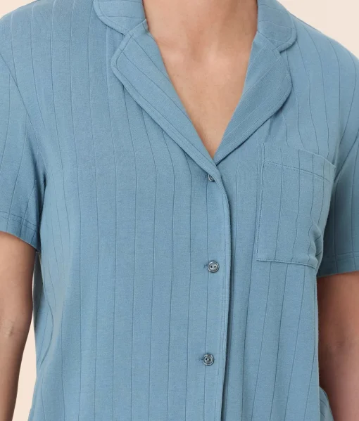 The Short Sleeve Button Up - Wide Rib - Infinity