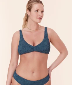 The Sicily Bikini Top - Popcorn Floral - Stargazer